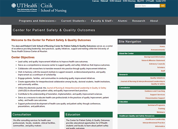 Center for Patient Safety & Quality Outcomes